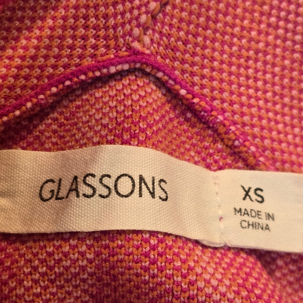 Glassons Crop Top Halter Retro Swirl Pink Womens Extra Small XS - Picture 2 of 6